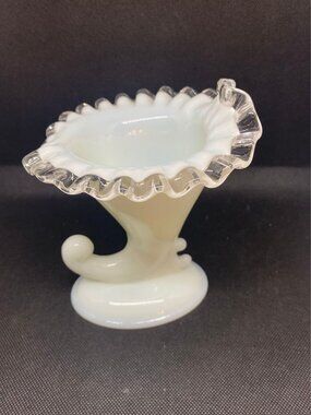 Fenton Silver Crest Cornucopia Vase/Candleholder